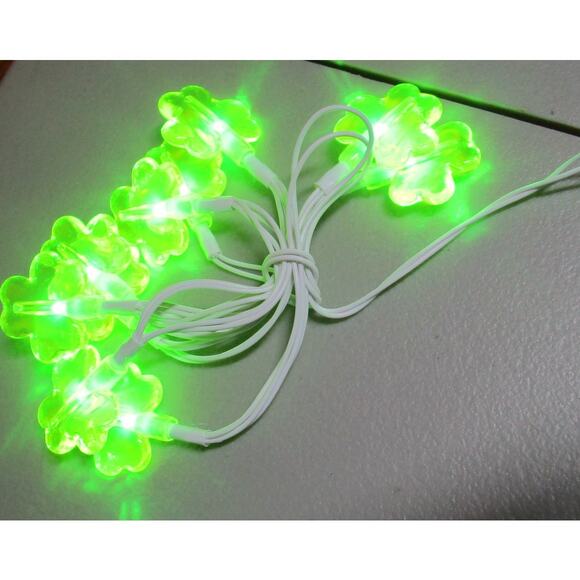 Greenbrier Shamrock LED String Lights Green 3 Ft 10 Lights Battery DIY Crafts - Picture 3 of 4